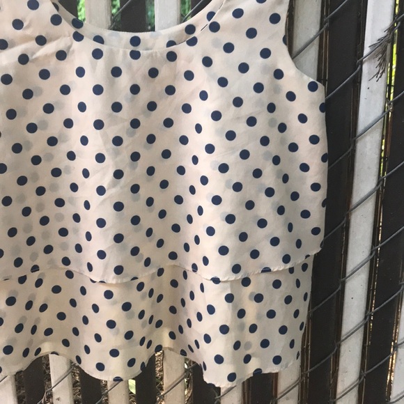 Forever 21 Blue Polka Dot Ruffled Crop Top Medium - Picture 7 of 8